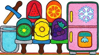 Coloring Fruit ice cream with Foam clay for Kids, Children | Watermelon, Orange, Kiwi