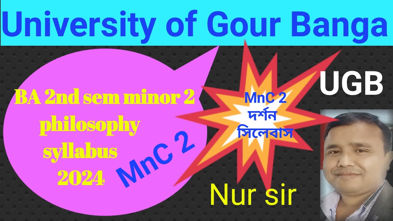 Ba 2nd sem minor 2 philosophy syllabus ugb ugb philosophy syllabus