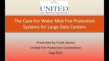 Water Mist Fire Suppression Systems