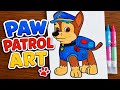 How to Draw Chase from Paw Patrol 🐶 Easy Cute Drawing & Coloring for Kids
