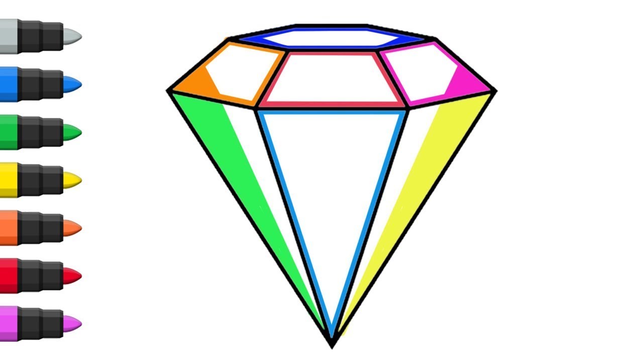 How to draw a Diamond Easy for Kids - YouTube