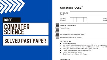 IGCSE Computer Science 0478 Oct/Nov 2021 paper 1