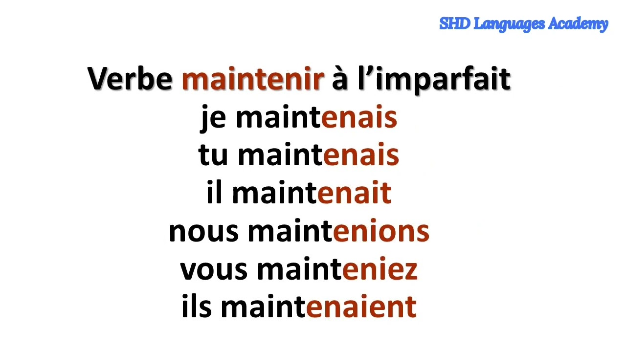 verbe "MAINTENIR" au présent-passé composé -futur simple-imparfait-passé simple ,learn/speak french,