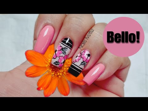 VIDEO DE CÓMO DECORAR UÑAS / UÑAS DECORADAS PASO A PASO FÁCIL / UÑAS NEGRO Y ROSA  @NailsIvette