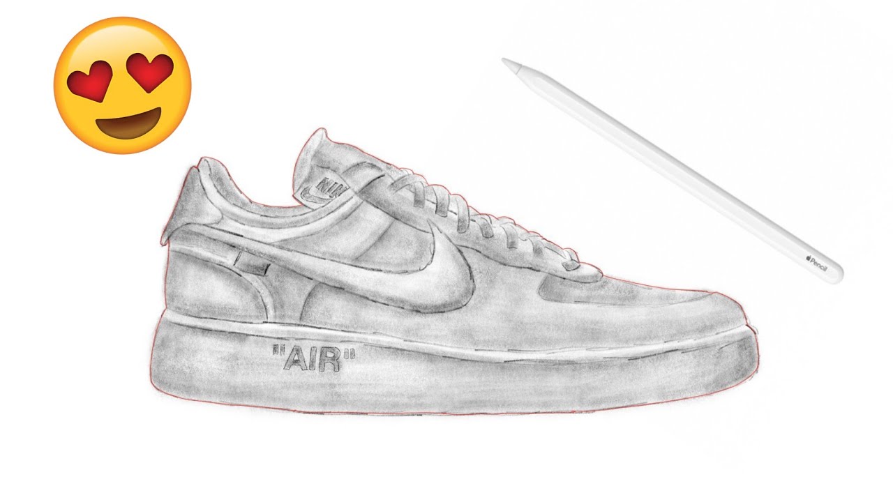 nike air force 1 white drawing