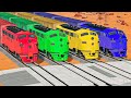 TRANSPORTING PIXAR CARS & FRUITS WITH COLORED & JOHN DEERE vs CLAAS vs TRACTORS - BeamNG.drive #962