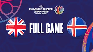 Great Britain v Iceland | Full Basketball Game | FIBA U16 Women's European Championship 2023