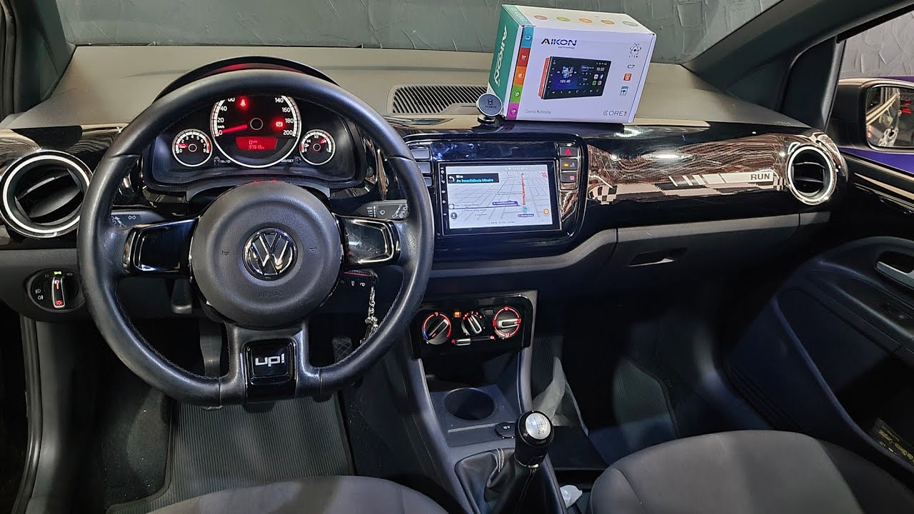 Up Run 2016 Central Multimídia Aikon Atom Core Android + Adaptação Moldura 2Din - Câmera Ré/Frontal