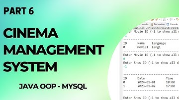 Cinema Management System using Java Object Oriented Programming (OOP) (Part 6)