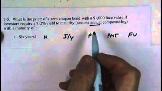 Financial Management: Supplemental Homework - Chapter 7