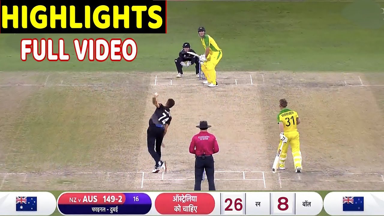 T20 WORLD CUP FINAL 2021: Australia Vs New Zealand Match Full ...