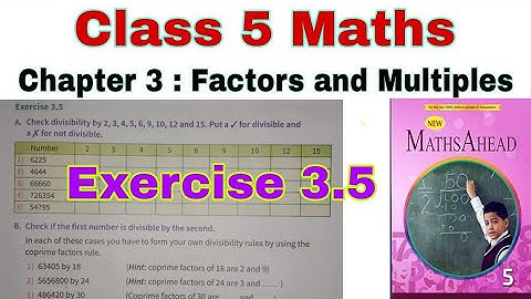 Class 5 Maths Ahead Exercise 3.5 | Maths Ahead | Divisibility Test | Factors and Multiples | Class 5