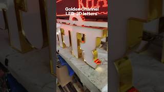 3D Golden Channel Letters Warm White LED #3dsign #sign #signageletters 3D Golden Channel Letters Warm White LED #3dsign #sign #signageletters