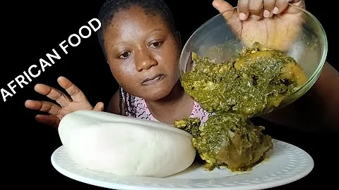 AFRICAN FOOD MUKBANG ASMR AFANG SOUP WITH CASSAVA FUFU VLOGMAS DAY 3