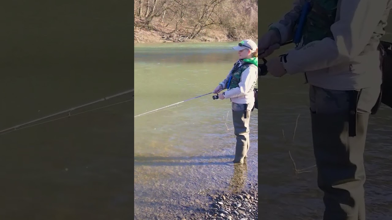 Women fishing on a small river_4 #womenfishing #fishing