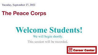 The Peace Corps - Information Session