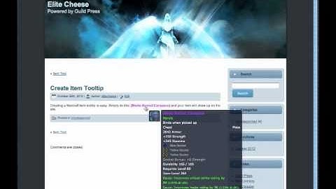 Warcraft Item Tooltip