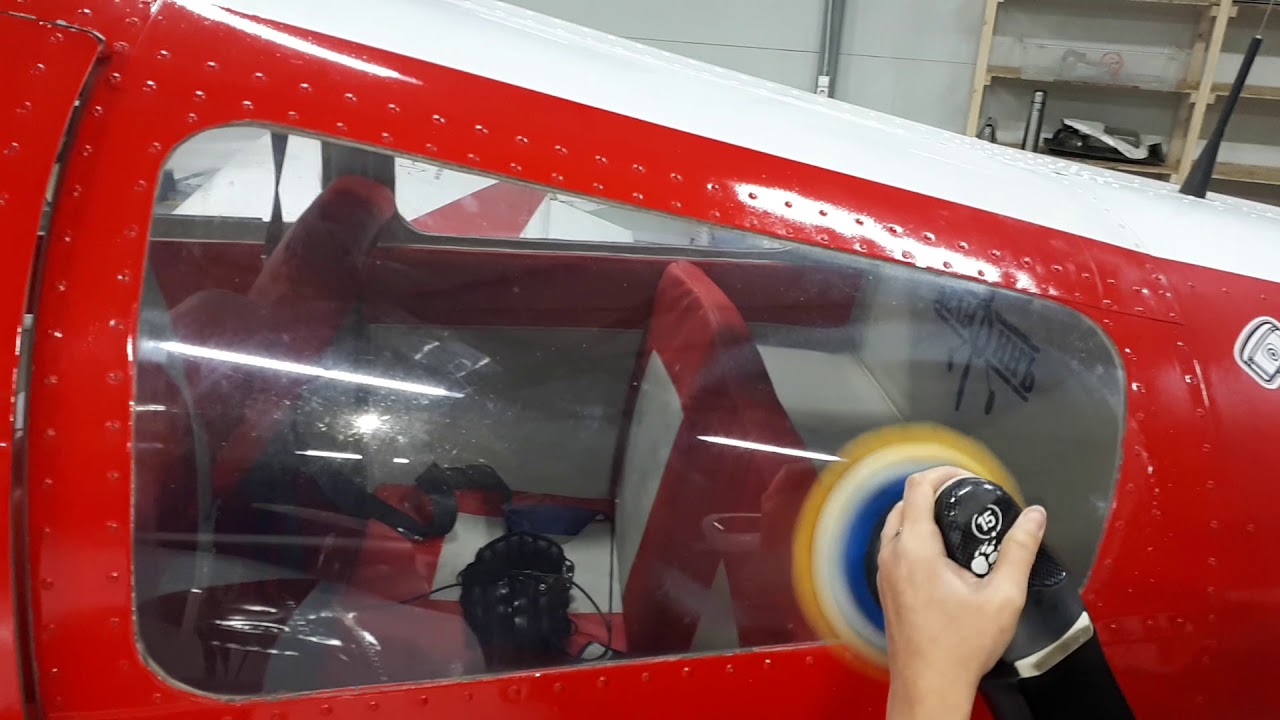 Полировка стекол самолета - YouTube