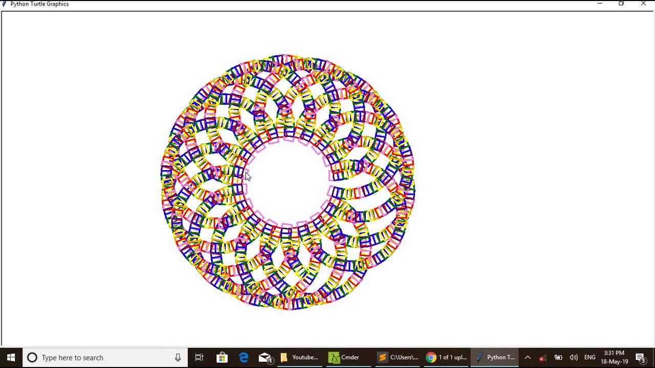 Python Turtle Graphics Rainbow Square Wheel - YouTube