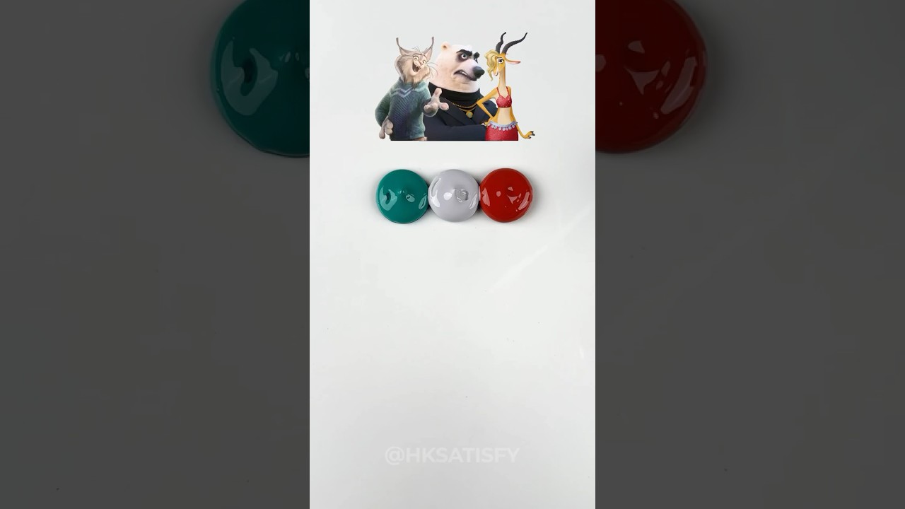 Guess The Final Color After Mixing Zootopia Character #colormixing #satisfying #oddlysatisfying