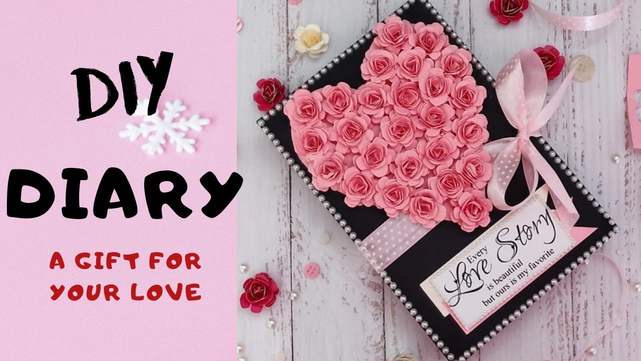 Easy Handmade Diary / DIY Notebook decoration / valentine's day special