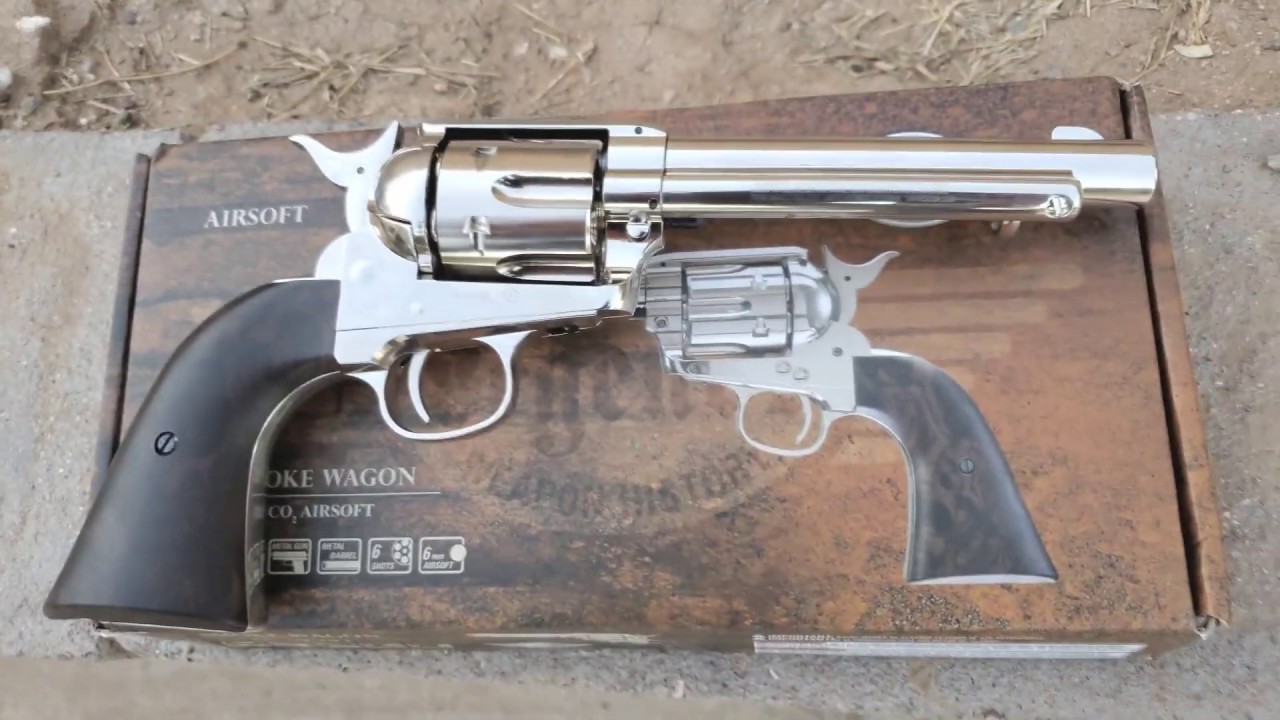 Airsoft unboxing the Umarex Smoke Wagon chrome revolver YouTube