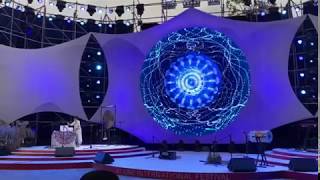 *LLND live AV cymatics AT ONE healing festival with Jessie on gong