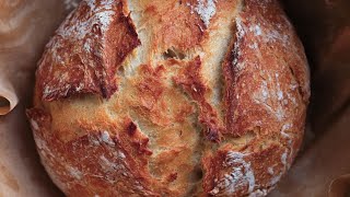 ARTISAN BREAD | NO KNEAD BREAD | Homemade Dutch Oven Bread | Crusty Bread |4K| Juicing Peaches