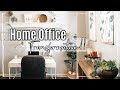 SMALL HOME OFFICE TRANSFORMATION 2020 :: ROOM MAKEOVER ON A BUDGET! :: BEDROOM OFFICE IDEAS