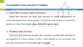 1.04 شرح تكملة انواع وعمليات هياكل البيانات | Nonprimitive data structure |Data Structure Operations