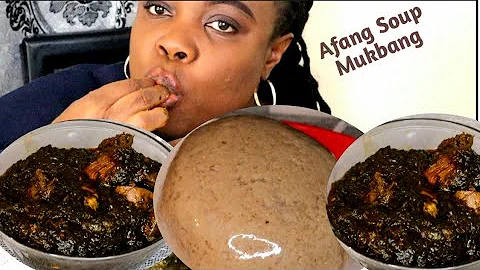 African Food Mukbang | Afang Soup With Oatmeal Fufu 😋 | Irresistible Mukbang