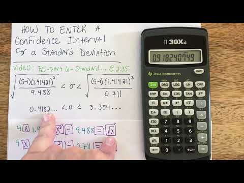 TI-30Xa - Standard Deviation Confidence Interval