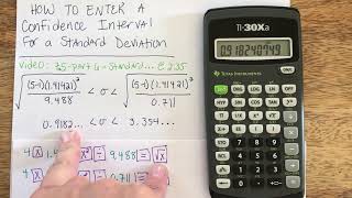 TI-30Xa - Standard Deviation Confidence Interval