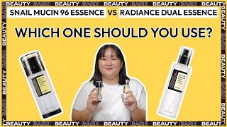 Which One Is Best? | COSRX Snail 96 Mucin Essence Vs Snail Radiance Dual Essence | Korean Skincare