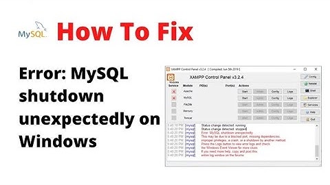 How To Fix the XAMPP Error: MySQL shutdown unexpectedly in Telugu
