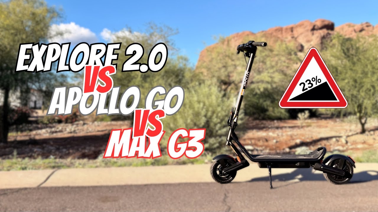 Apollo Explore 2.0 против автомобиля с уклоном 23% — тест на экстремальный подъем в гору (сравнен...