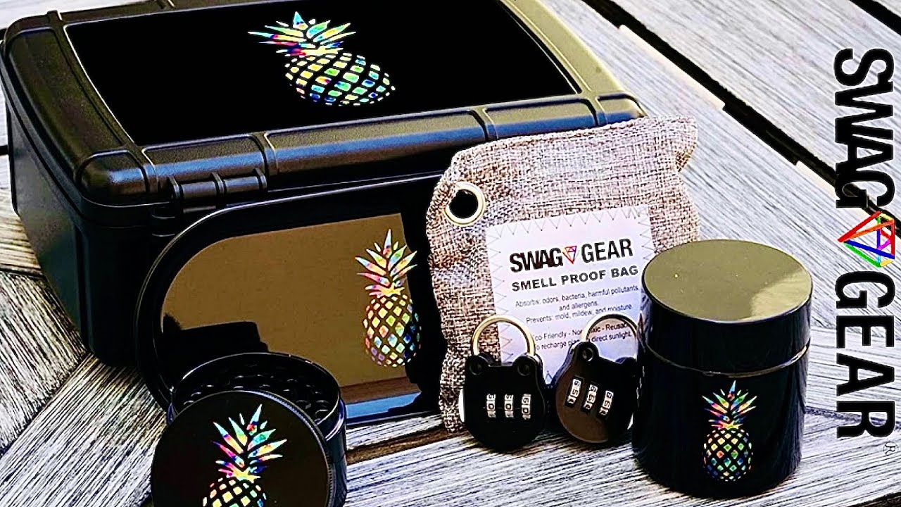 SWAG💎GEAR Stash Box Combo Pineapple & Tree of Life Smell Proof Stash Box with Jar and tray