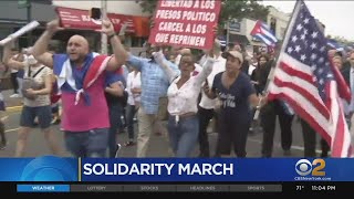 Solidarity March For Cuba Held In North Bergen, N.J.