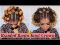 Easy Braided Bantu Knot Crown With Perm Rods | Natural Hair | Curly Hair