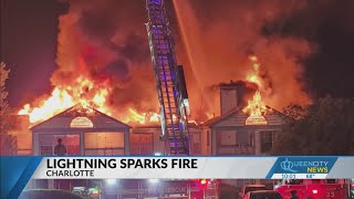 Overnight lightning strike causes east Charlotte apartment complex fire