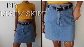 Hello!! welcome! today i'm showing you an awesome version of a denim
skirt made from oversized jeans! this is not one those *slightly
tacky* crossov...