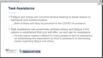 AHA Team Training TeamSTEPPS for COVID-19: Task Assistance