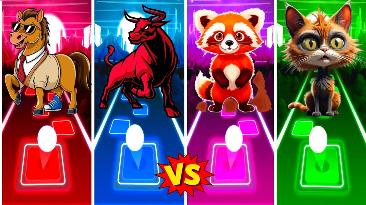 Funny Horse 🆚 Funny Bulls 🆚 Funny Red Panda 🆚 Funny Cute Cats.💥Who Is The Best Coffin Dance? 🤔
