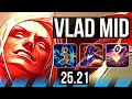 VLADIMIR vs AHRI (MID) | 16/0/10, Legendary, 58k DMG | EUW Diamond | 25.21