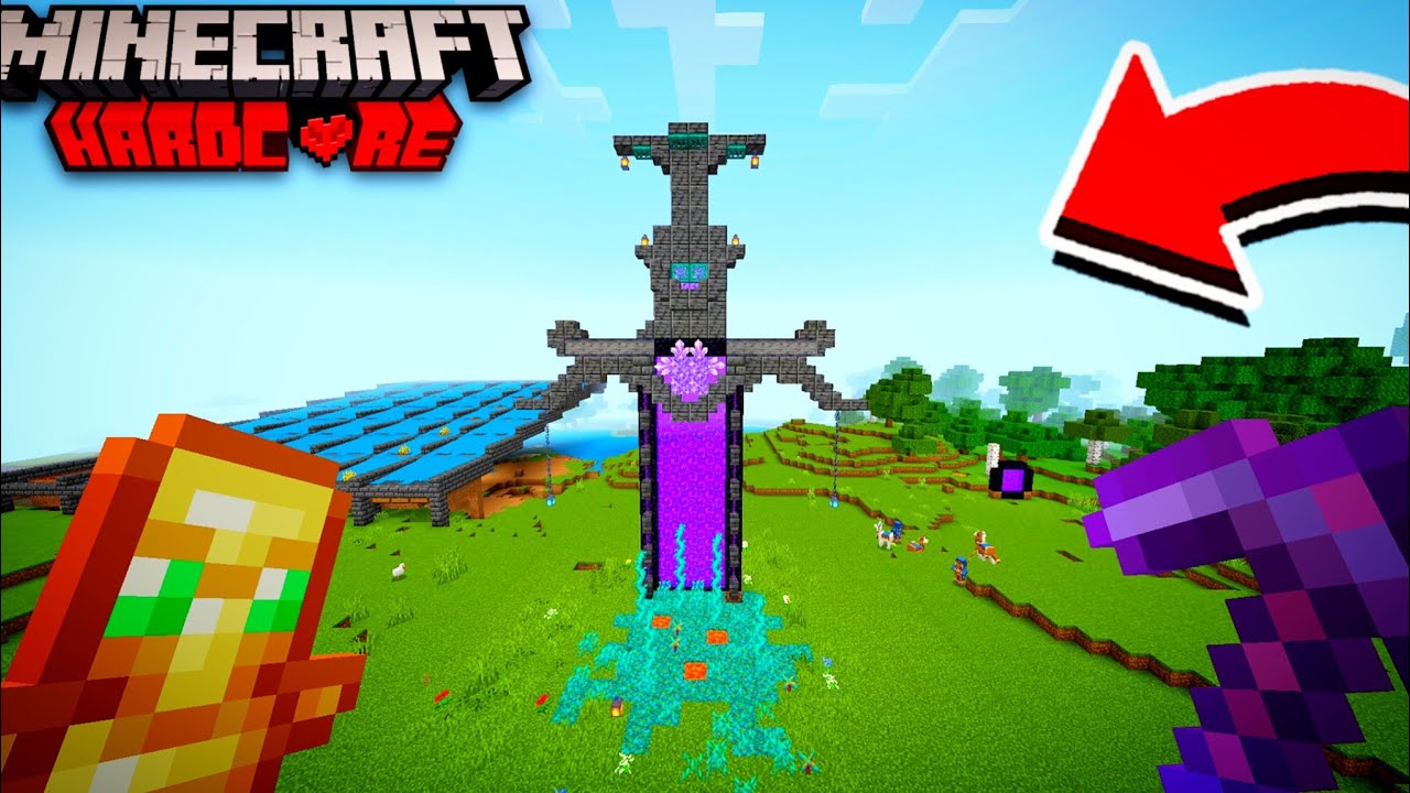 I made a BEAUTIFUL NETHER PORTAL in HARDCORE!😍 - YouTube