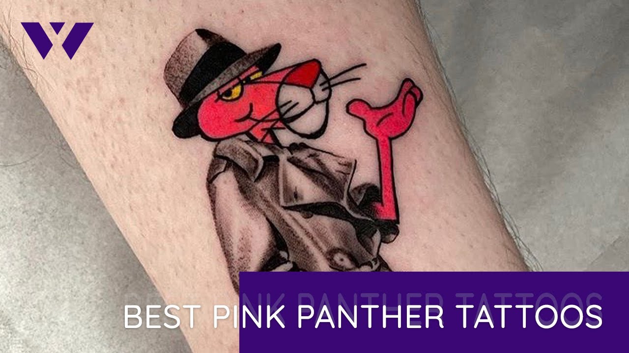 Pink Panther tattoo on the back if the neck