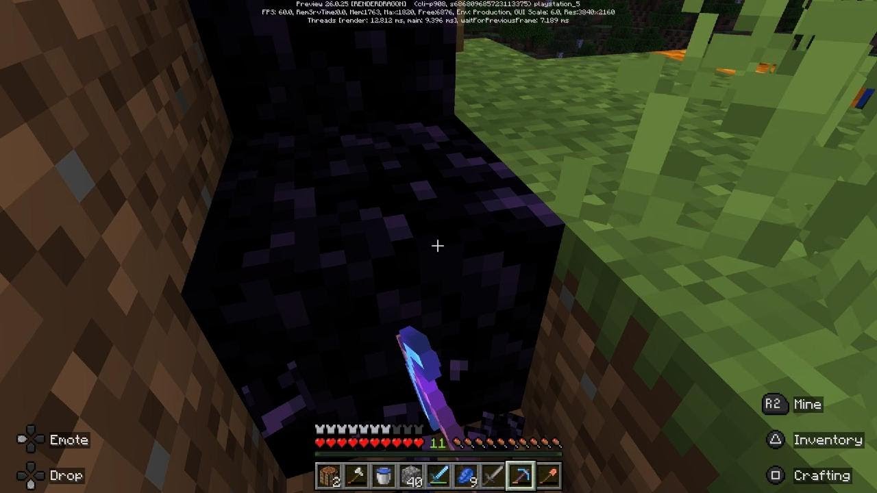 Infinite obsidian glitch