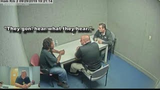 Surveillance video shows interrogation recordings of man accused of dragging man behind van in Moncr
