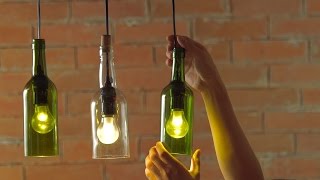 DIY Hanging Wine Bottle Pendants