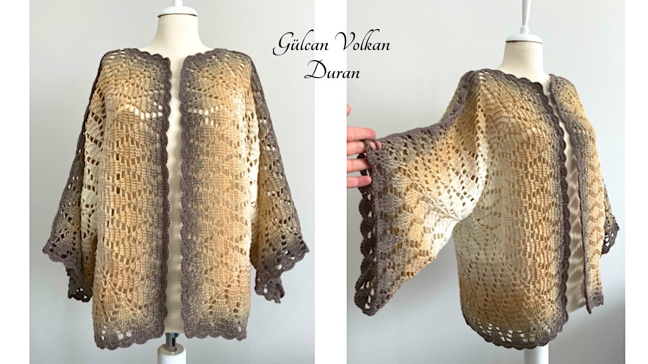 GÖRENLER HAYRAN KALDI 🤩 Yaprak Model Kolay Örgü Altıgen Hırka Yapımı